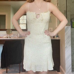 NWT Pale Yellow Floral Mini Dress!